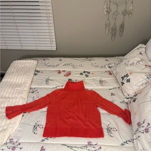 LOFT Vibrant Coral Turtleneck Sweater